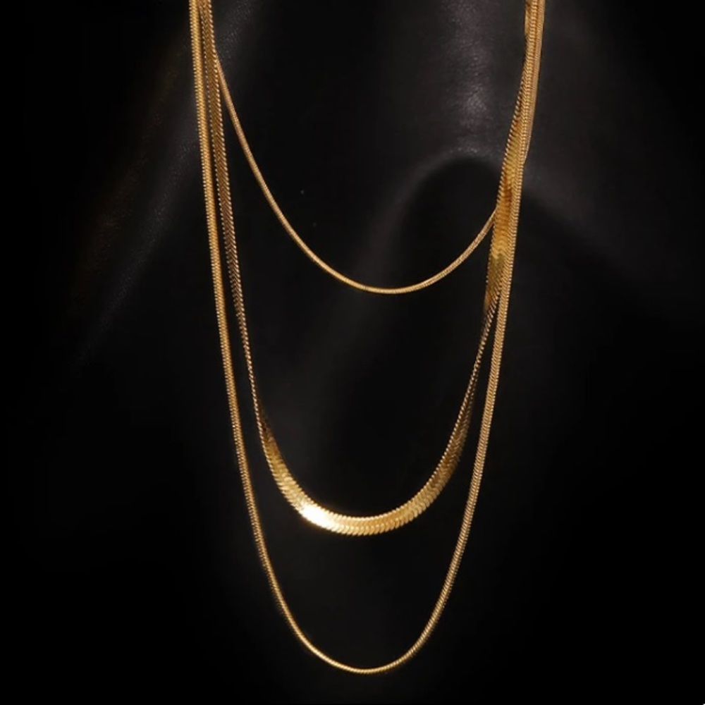 Multilayered snake chain necklace - Picture 4 of 4